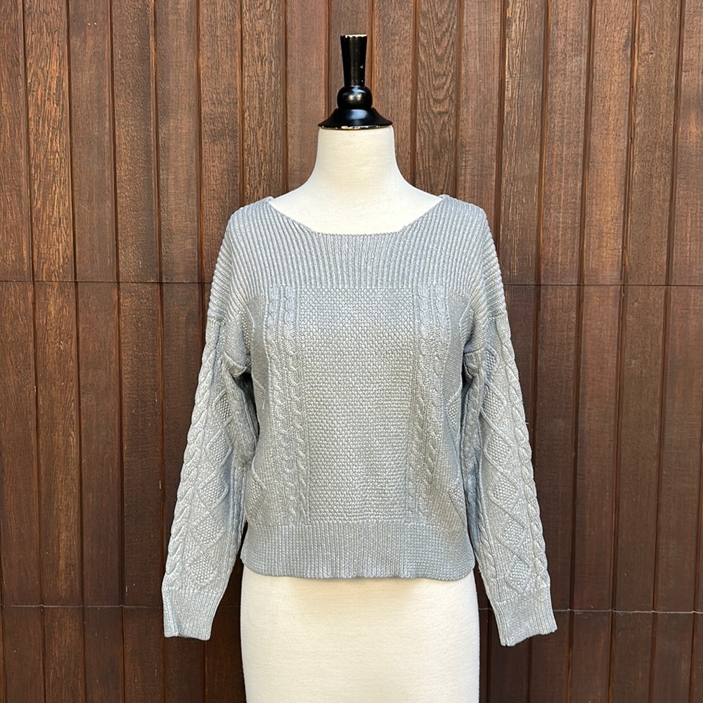 Unique WEEKDAY brand silver coated knit Nostra sweater, Small S. Original tag!